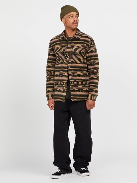 Volcom Bowered Fleece Long Sleeve Jacket Military | GBZ417856