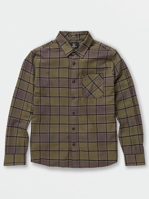 Volcom Caden Plaid Long Sleeve Flannel Military | XCV729103