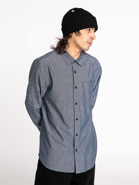 Volcom Date Knight Long Sleeve Shirt Marinblå | NVW421395
