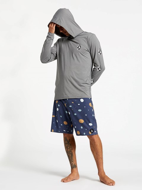 Volcom Deadly Stones Hooded Long Sleeve UPF 50 Rashguard Grå | EKP098273