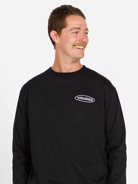 Volcom Dial Up Crew Sweatshirt Svarta | OZV286943