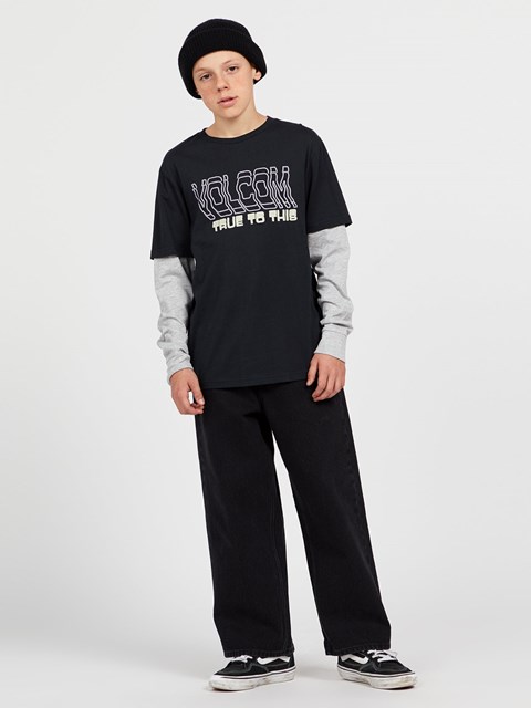 Volcom Doubletake Twofer Long Sleeve Shirt Svarta | ZEX758209