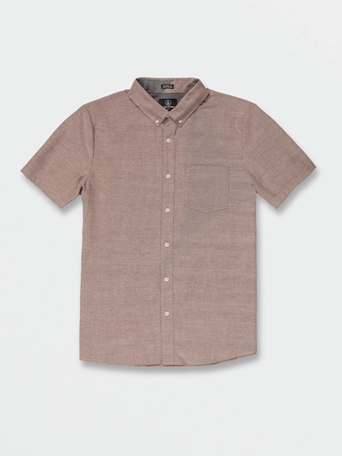 Volcom Everett Oxford Korta Sleeve Shirt Mahogany | NCM395026