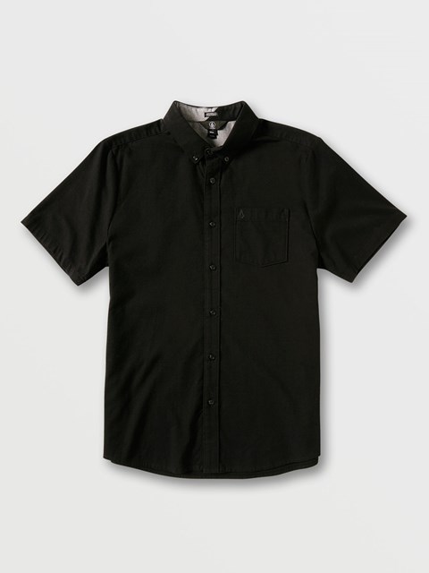 Volcom Everett Oxford Korta Sleeve Shirt Svarta | SQZ940683