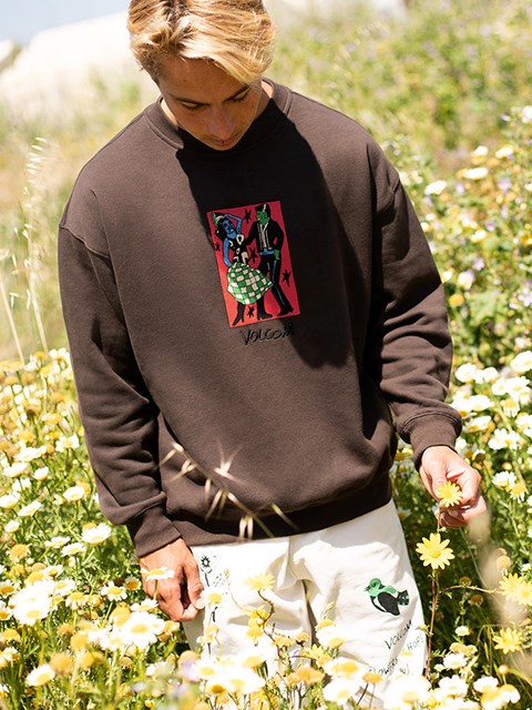 Volcom Featured Artist Bob Mollema Crew Sweatshirt Mörkbruna | KPC058719
