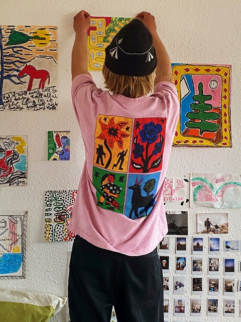 Volcom Featured Artist Bob Mollema Korta Sleeve Tee Rosa | HDA394617