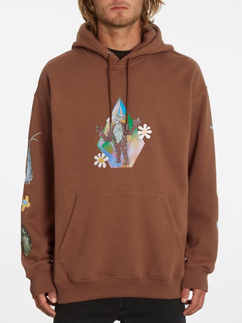 Volcom Featured Artist Chrissie Abbot X French Pullover Hoodie Mocha | OBD768950