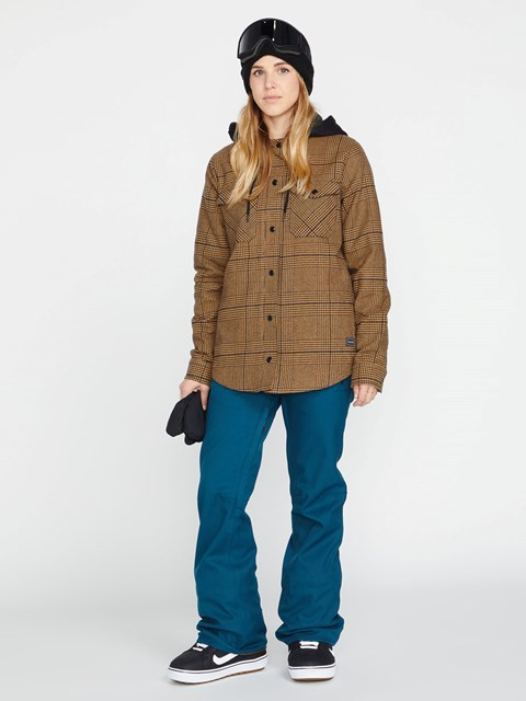 Volcom Hooded Flannel Jacket Caramel | SNK168402
