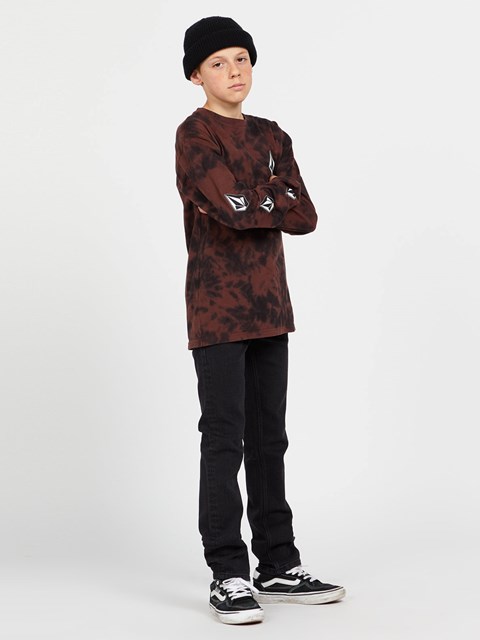 Volcom Iconic Stone Dye Long Sleeve Tee Mahogany | XDQ957216
