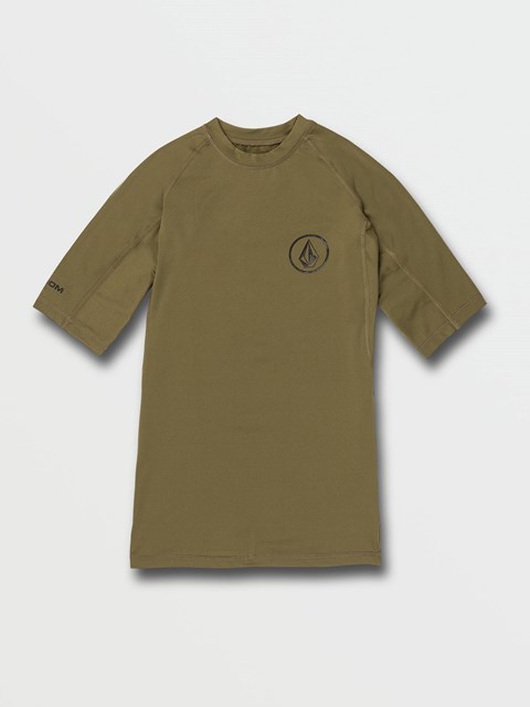 Volcom Lido Solid Korta Sleeve UPF 50 Rashguard Military | BMD860941