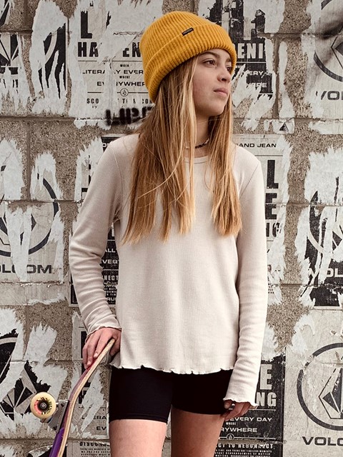 Volcom Lived In Lounge Thermal Long Sleeve Top Bone | MYU850219