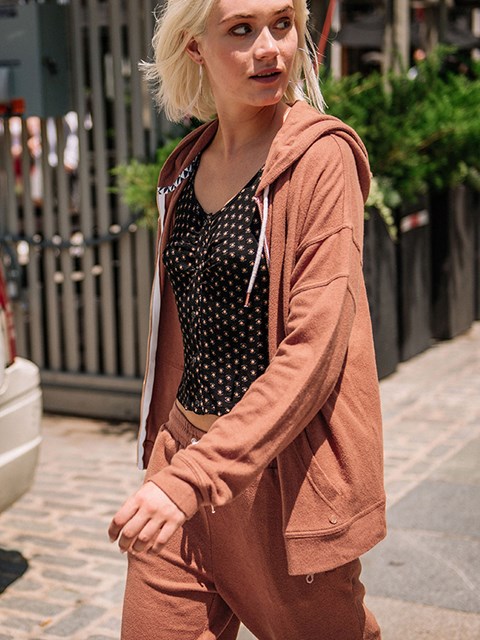 Volcom Lived In Lounge Zip Hoodie Mörk | REX736480