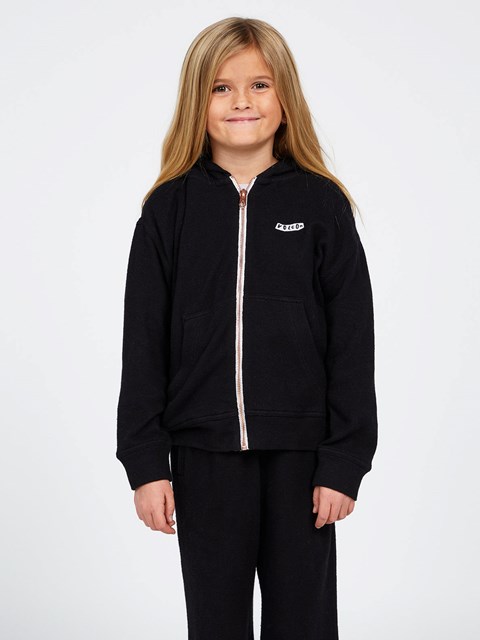 Volcom Lived In Lounge Zip Up Hoodie Svarta | QRD457136