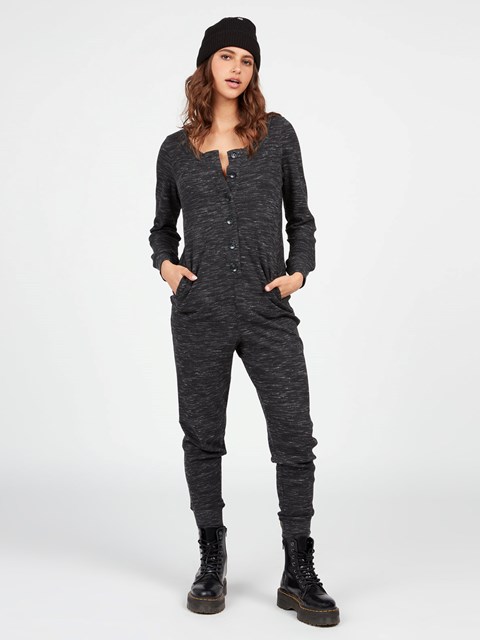 Volcom Lived in Lounge Jam Jams Romper Svarta | YEK348192