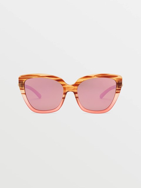 Volcom Milli Sunglasses Matte Punk Tort / Bronze Champagne Chrome | GIR580379