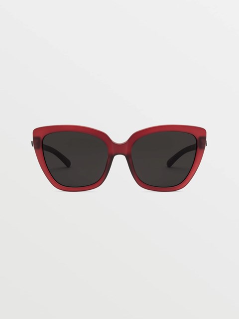 Volcom Milli Sunglasses Matte Trans Pomegranate / Gray | OVL519247
