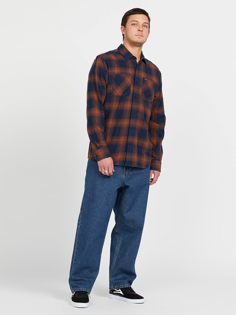 Volcom Netastone Long Sleeve Flannel Marinblå | YGC403216