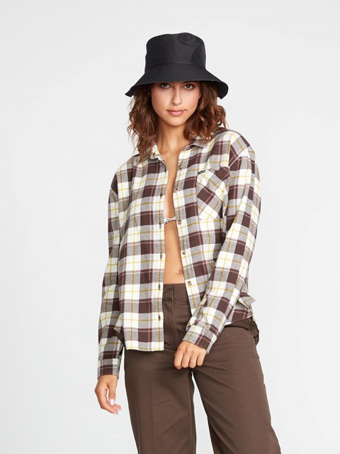 Volcom Plaid To Meet U Long Sleeve Flannel Espresso | PZL953021