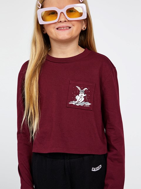 Volcom Pocket Dial Long Sleeve Tee Vinröda | KIP214673
