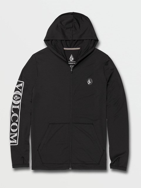 Volcom Rally Hooded Long Sleeve UPF 50 Rashguard Svarta | RZY472381