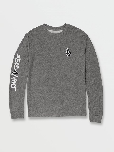Volcom Send Mode Tech Long Sleeve Tee Charcoal Heather | BPU083724