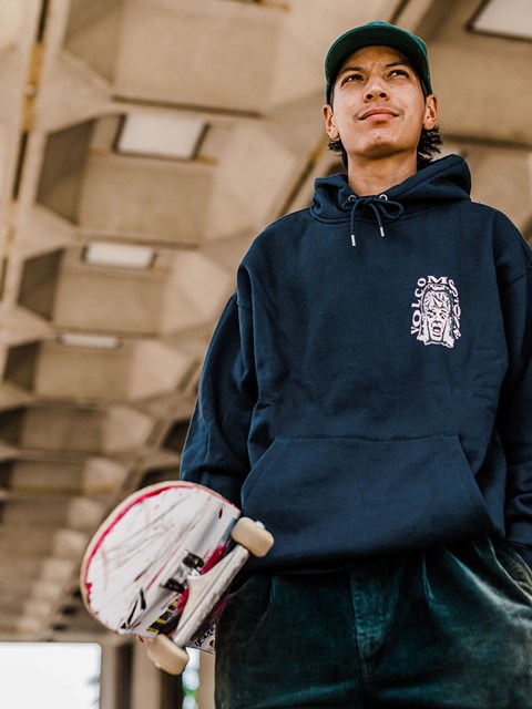 Volcom Skate Vitals Pullover Hoodie Marinblå | OCR407652