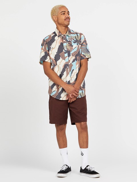 Volcom Stairway Stone Korta Sleeve Shirt Grå | XDZ596018