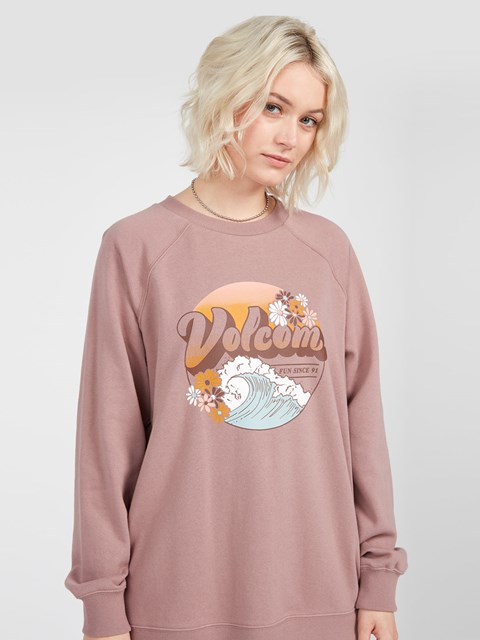Volcom Stone Magic Boyfriend Sweatshirt Raisin | ALJ250347