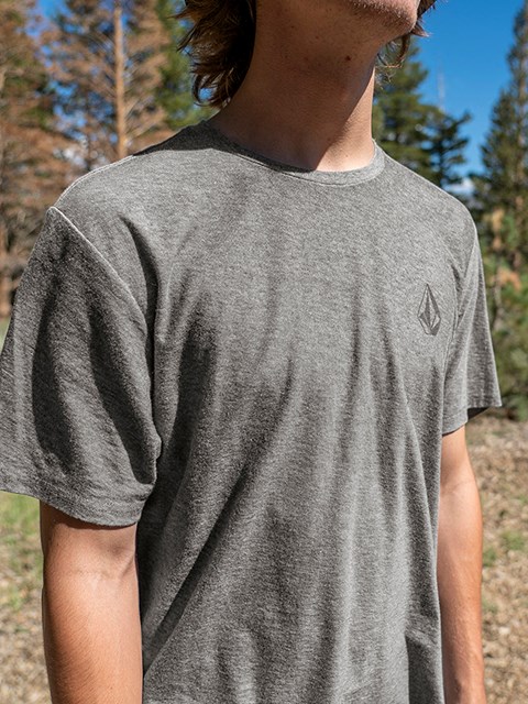 Volcom Stone Tech Korta Sleeve Tee Charcoal Heather | PMH168379