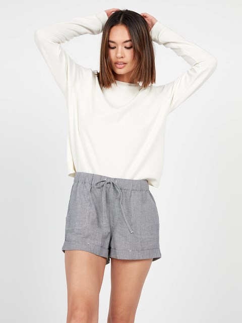 Volcom Sunday Strut Shorts Svarta Randig | PQC724901