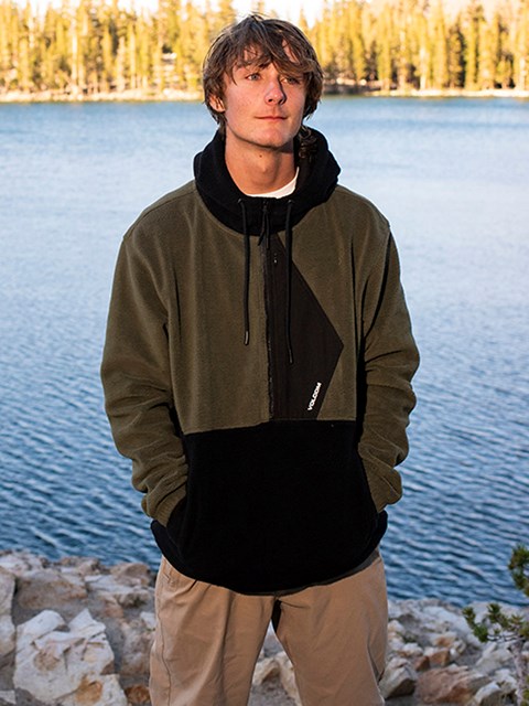 Volcom Unerstand Half Zip Hoodie Military | WYK894673