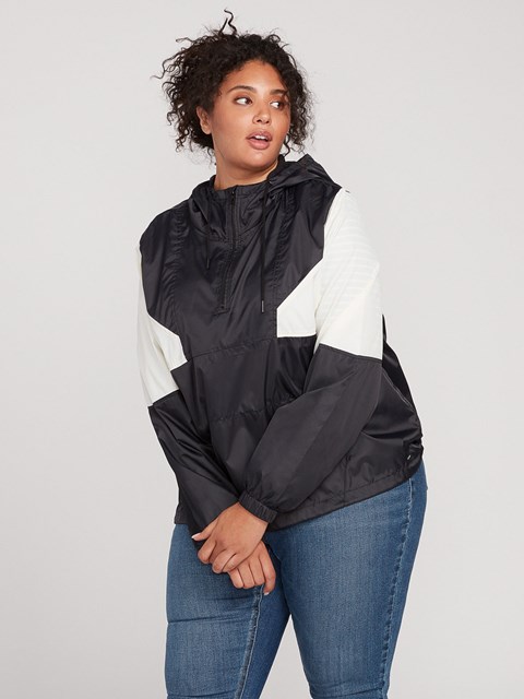 Volcom Vind Stoned Windbreaker Plus Size Svarta Vita | YPV431279