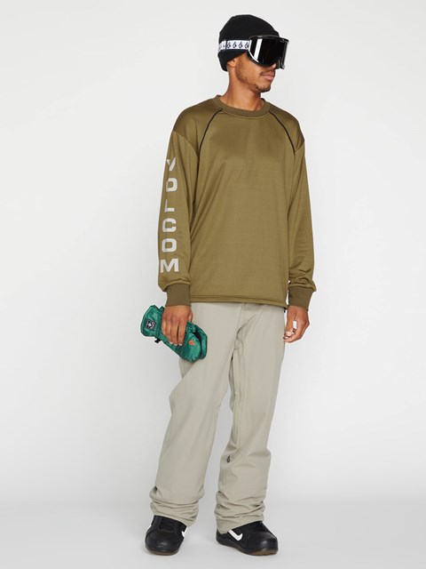 Volcom Waffle Backed Crew Fleece Mörk | OYL192048